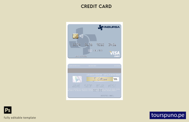 listo para imprimir plantilla de tarjeta de débito visa Grupo Financiero Inbursa